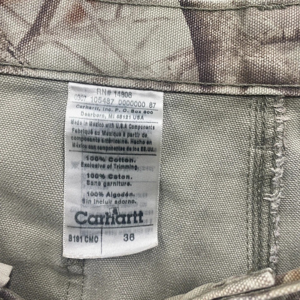 Vintage Carhartt Realtree Shorts Mens 38 Brown Camouflage Carpenter B191 CMO - Image 4 of 4