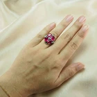 Entrancing Pink Rubellite Tourmaline 6.05Ct 925 Sterling Silver White Gold Rings
