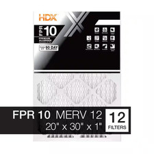 20 In. X 30 In. X 1 In. Premium Pleated Air Filter FPR 10, MERV 12 12-Pack