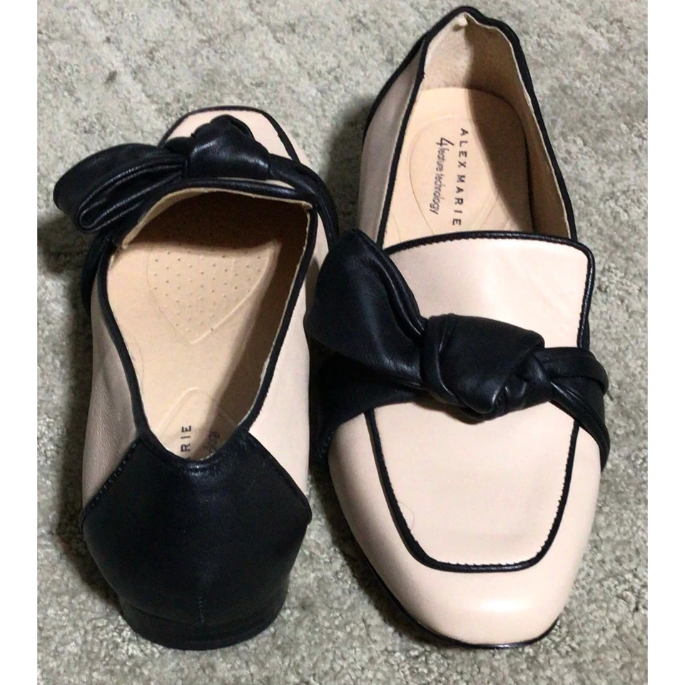 Nuevo sin etiquetas Alex Marie Aldelyn Flats 4 características tecnología crema negro medio arco 8,5 M Foto 3 de 4