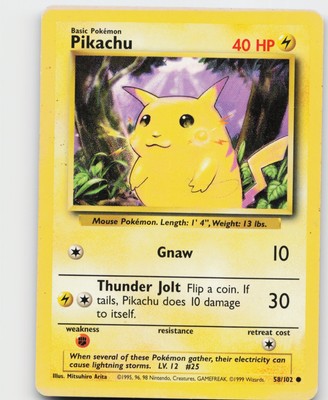 Pikachu 058/102 Base Set Common