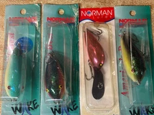 4 Vintage Norman Lures Wake N Super Scooper