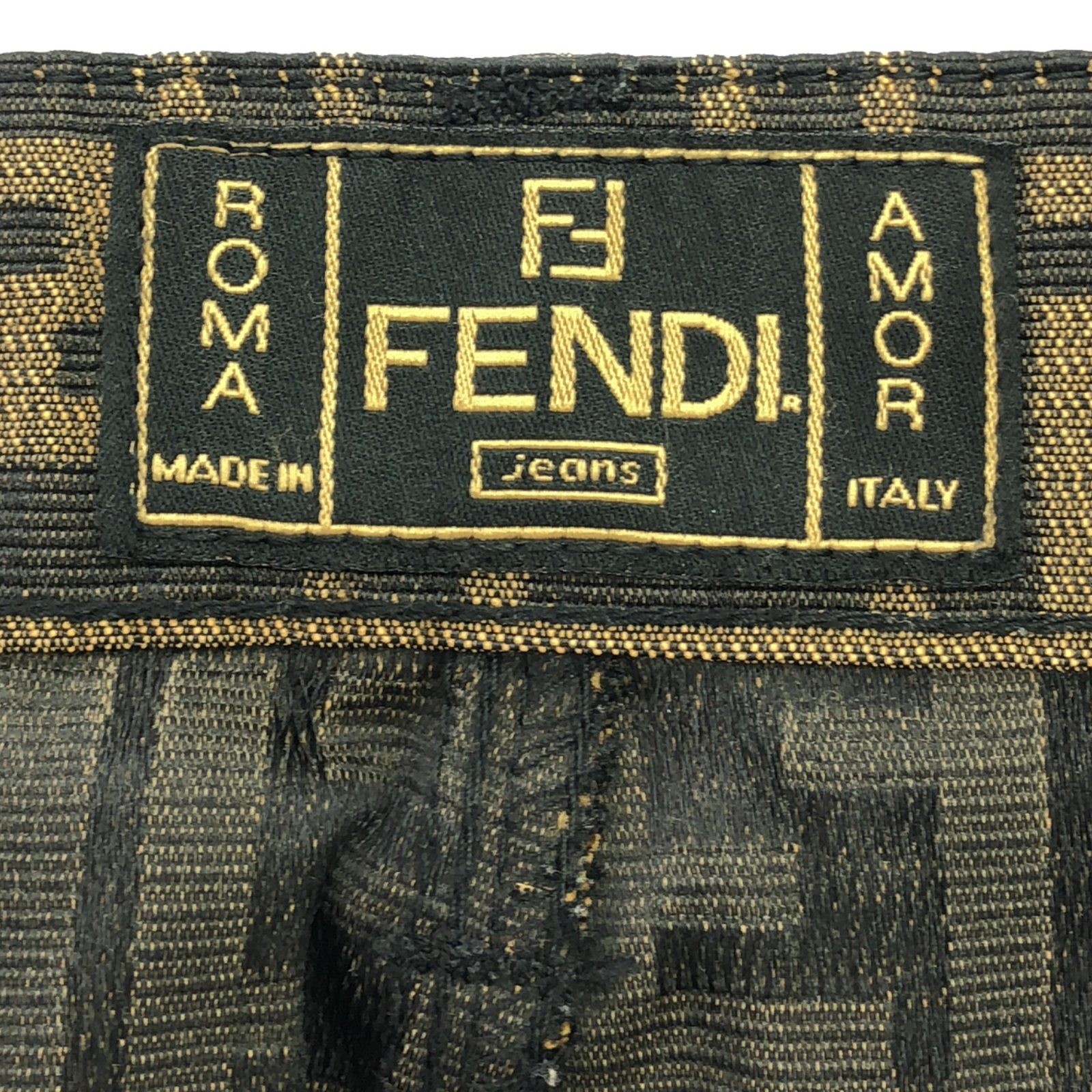 FENDI FF logo pattern Pants polyester Brown Used … - image 6