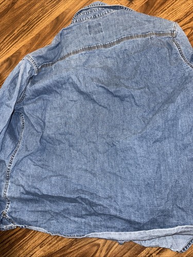 LL Bean Shirt Mens Medium Blue Traditional Fit Denim Long Sleeve Button Up - Picture 7 of 8