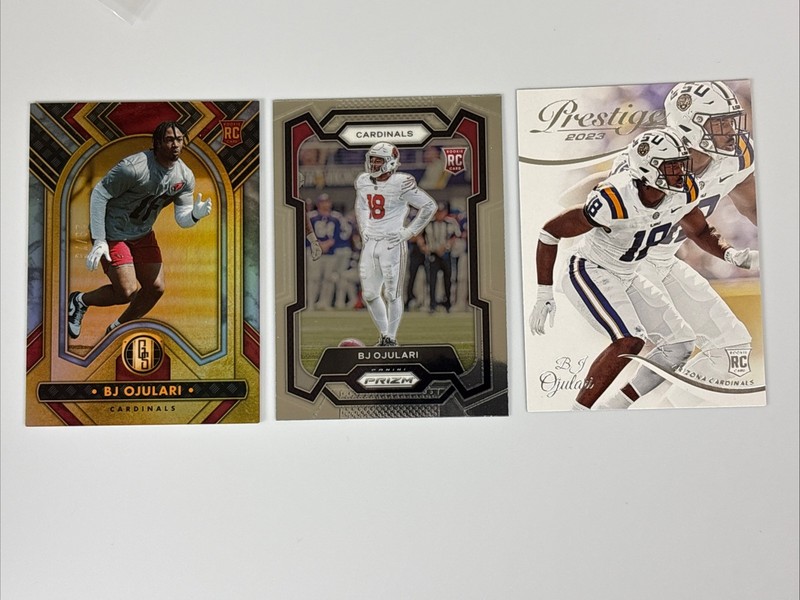 BJ Ojulari 2023 Gold Standard Numbered 29/75 RC & Prizm RC & Prestige RC Cards