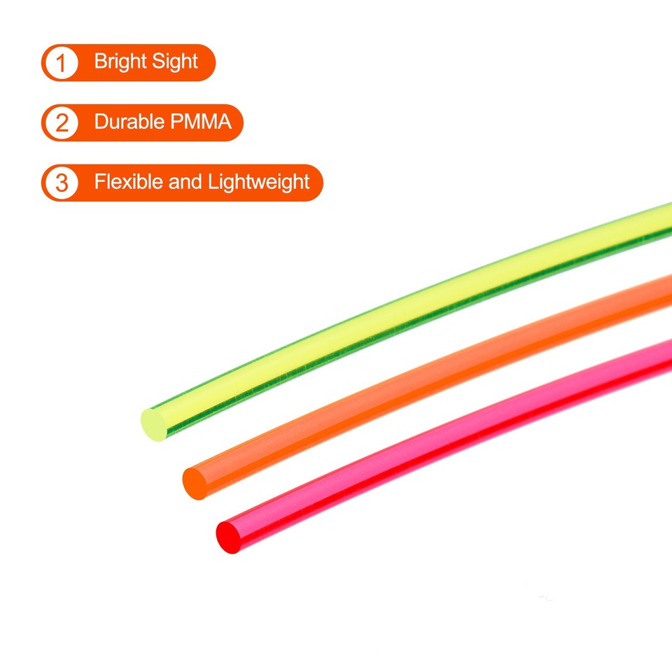 Fiber Optic Sight Rods, 3Pcs 6 Inch 0.1 Inch OD PMMA for Bows Red Green ...