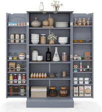 Kitchen Cupboard, Kitchen Pantry Cabinet with Doors & Adjustable Shelves, Space