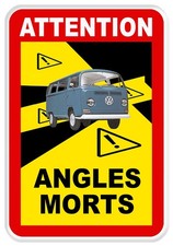 STICKER ATTENTION ANGLES MORTS Combi VW Autocollant laminé top qualité AZ105