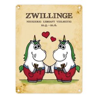 Honeycorns Metallschild Mit Sternzeichen Zwillinge Motiv Schild Blechschild