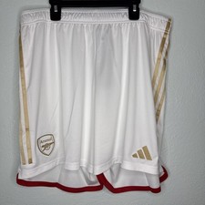 Arsenal 2023/2024 Home Shorts - Adidas White Red Gold Mens Size XL