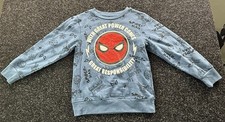 Marvel Spider-Man Sweatshirt Kids M Blue Quote Graphic Pullover Crewneck