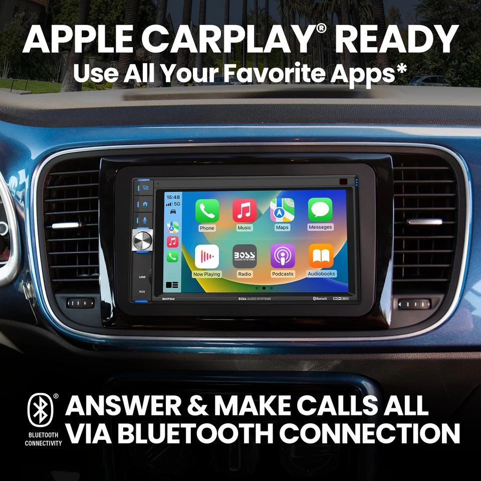 BOSS Audio Systems BCP62 Car Stereo Apple CarPlay Bluetooth 6.2 Inch Touchscreen - Image 2 of 4