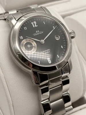 Norton Automatik Herrenuhr Klassisch Mechanisch Edelstahl Datum Kleine Sekunde - Bild 1 von 4