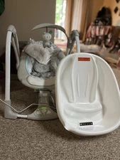 Compact 2-in-1 Baby Swing & Seat with Melodies, & Easy Storage - Unisex Design