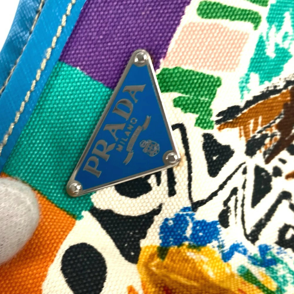 Prada Triangle Logo Plate All Over Pattern Bag Sh… - image 8