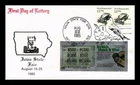 US COVER FIRST DAY OF LOTTERY IOWA STATE FAIR PASTED ON SCRATCH TICKET