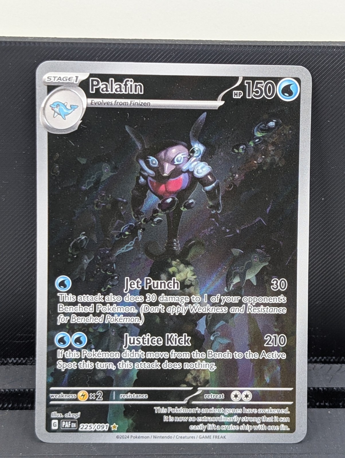 Palafin 225/091 Paldean Fates Near Mint Condition Pokemon Card