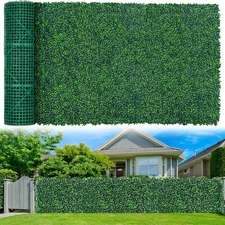 Artificial Boxwood Roll Panels,60"x 120"(50 sq.ft) UV-Anti Faux Ivy Leaves Pr...