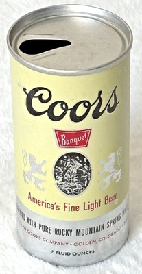 1970 s Coors Brew-Rocky  ️-Light Beer  -Golden, Colorado-7 oz-Alum. Beer Can