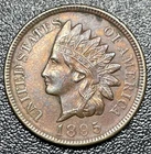1895 Indian Head Penny Cent 1c AU Gem Full Liberty Beauty With 4 Diamonds
