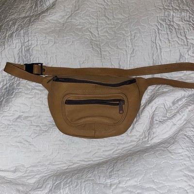 Network General President's Club '97 Brown Leather Hiking Waist Pack Zip Pockets
