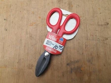 Wiss A-13 tin snips for straight cuts with red rubber handles, New