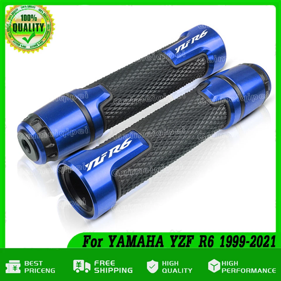 Universal Motorcycle Accessories Handlebar Grips For YAMAHA YZF R6 7/8" 22 MM - Image 4 of 4