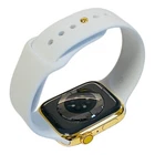 24k Gold Plated Apple Watch 41mm CUSTOM Stainless Steel Series 9 White Sport Ban