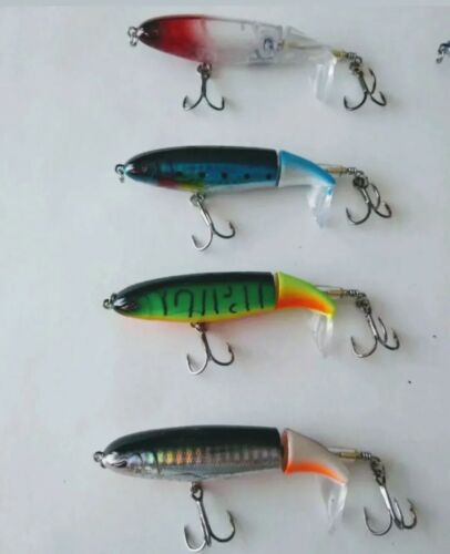 Largemouth bass pike Soft rotating tail top water fishing lures 8-pack lot - Picture 8 of 12