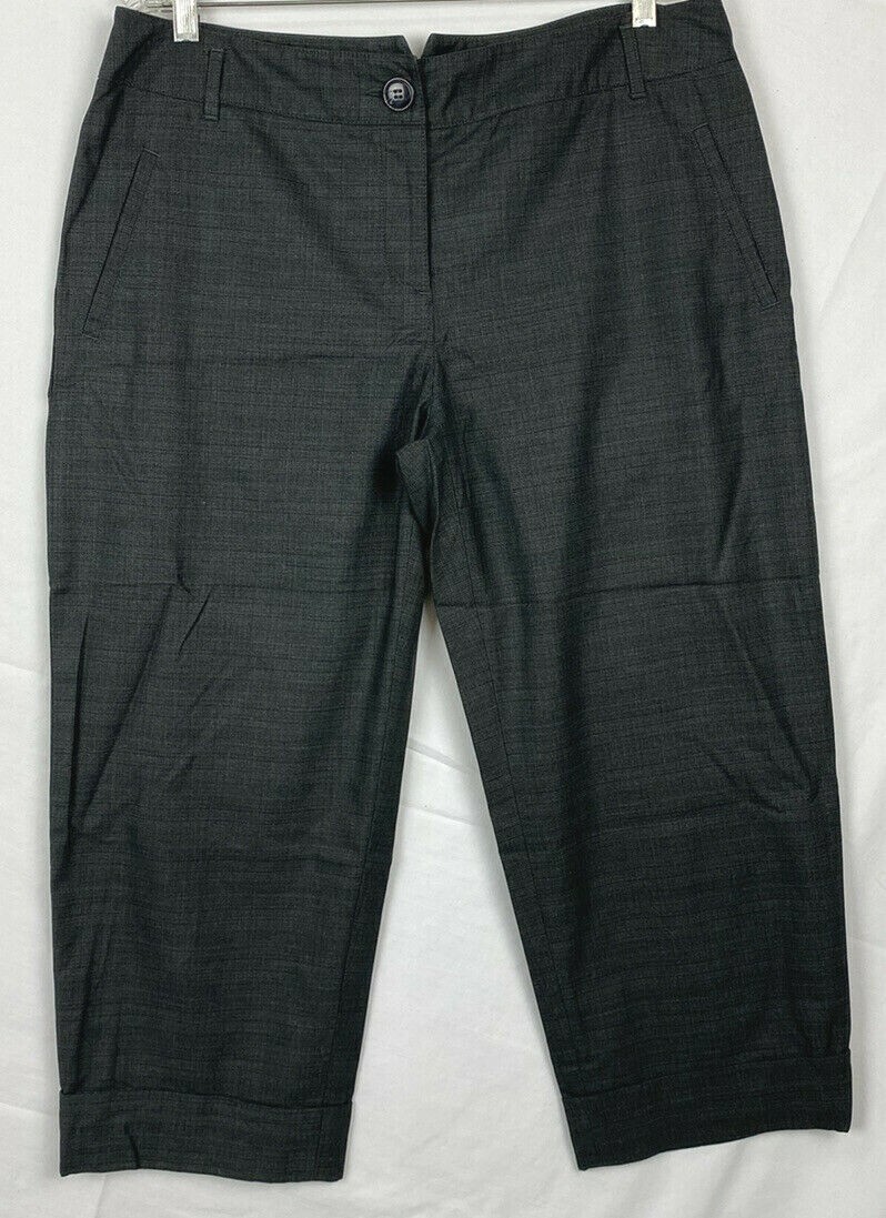 grey dress capris H&M Women Gray 14 Faux Cuffed 37x24 Office #22C YGroup_15049657614701