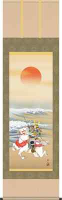 Hanging scroll Great Samurai warrior by Tozan Enomoto W/ Box R Size 55x190cm