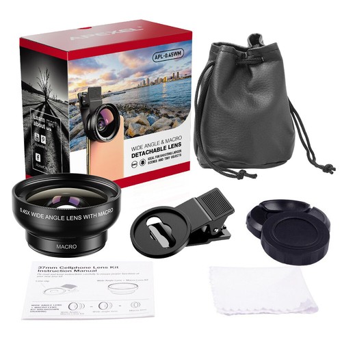 APEXEL Kit d'objectifs de téléphone portable 0,45 x grand angle et 12,5 x objectif macro objectif de caméra HD - Photo 7 sur 7