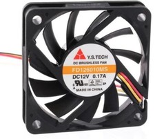 YS-TECH Lüfter 60x60x10mm FD126010MS(1F5) 12V 4500 U/min 38dBA Gleitlager 3-pin