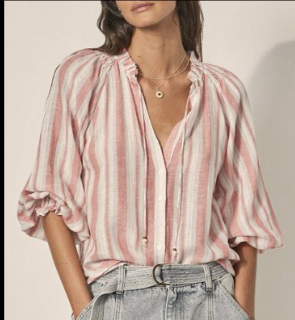 KIVARI Hailee Womens Linen Cotton Blouse Button Down Shirt Size AU 12 US 8 UK12