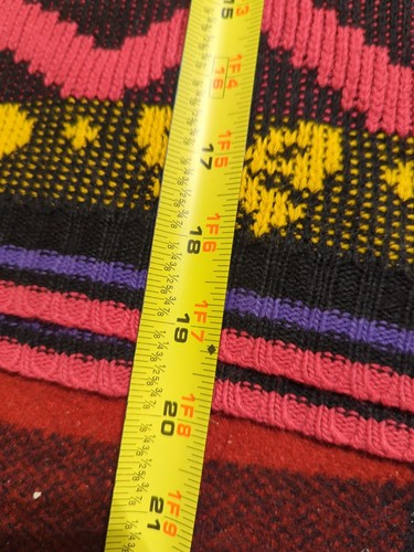 Vintage 80s RJ Pumpkin Hearts/bows Colorful Acrylic Sweater Youth M Made in USA - Picture 6 of 7