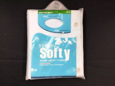 Maytex Super Softy PEVA Shower Curtain/Liner 70x72 anti-mildew BLUE 3 magnets