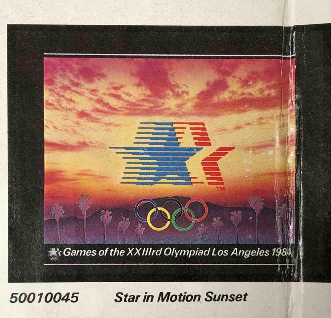 vintage 1984 Los Angeles Olympic Games 22x28 Star in Motion