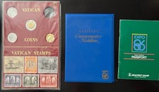 LOT of Vatican Coins Stamps and Expo 1986 Commemorative Medallions and Passport