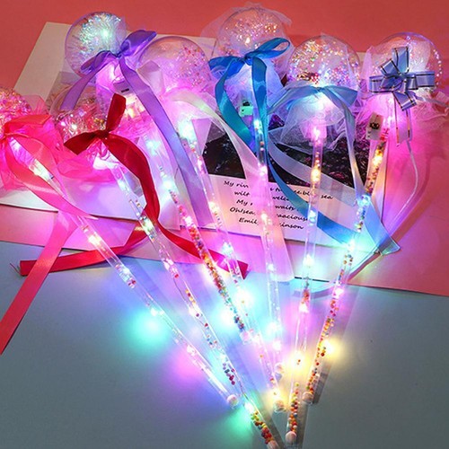 1 X Kids Toy Light-up Ball Wand Glow Stick LED Fairy Stick Toy' Rave T7S2 - Picture 12 of 29