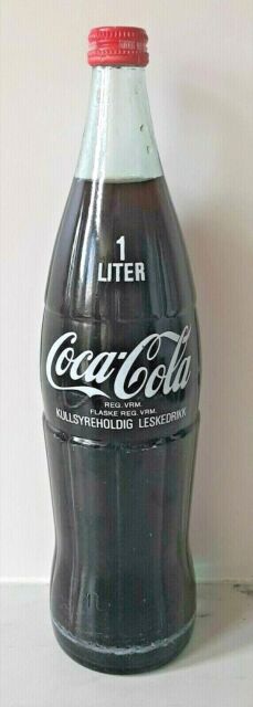 Coca Cola Bottles Languages Bottle 80'S SWEDEN WHITE ACL 1 LITRE (LITER) BOTTLE