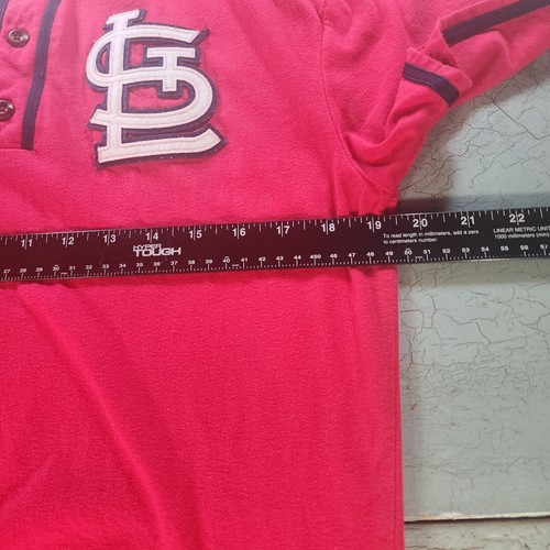 Mitchell & Ness St. Louis Cardinal Cooperstown Collection Henley JerseySz Medium - Picture 6 of 7