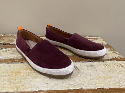 Mulo Loafer Size 11.5 Burgundy Red Suede Luxury Shoes Made in Portugal EU 44.5