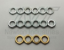 6pcs M10x1.0 Thin Hex Jam Nut - 3mm & 4mm Thick - Steel Zinc, Brass - Lamp Posts