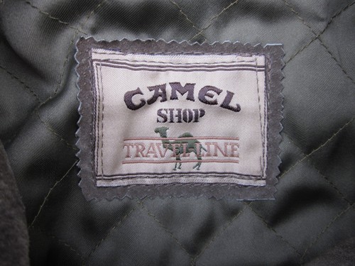 Vintage Camel Travel Line Gilet Waistcoat Mens L Brown Pig Split Suede Leather - Picture 3 of 11