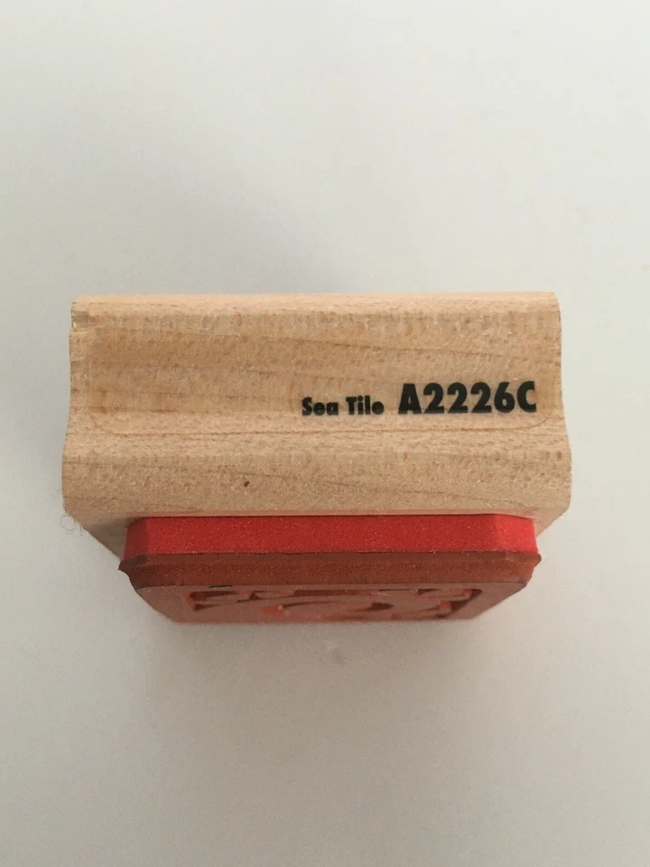 Rubber Stampede Stamp Sea Tile Square Ocean Wave Beach Vacation Card Making Art - Image 3 of 4