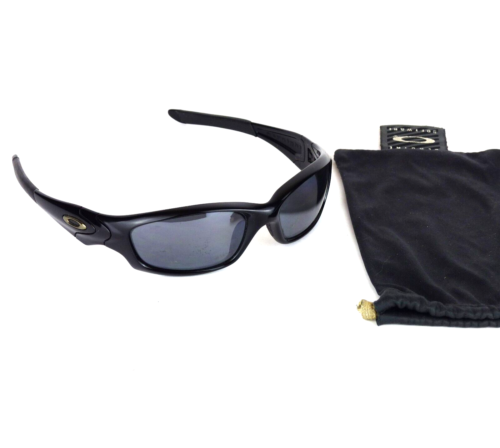 Vintage Oakley gerade Herrensonnenbrille 12-935 schwarz polarisiert Y2K Sport Gorpcore - Bild 1 von 17