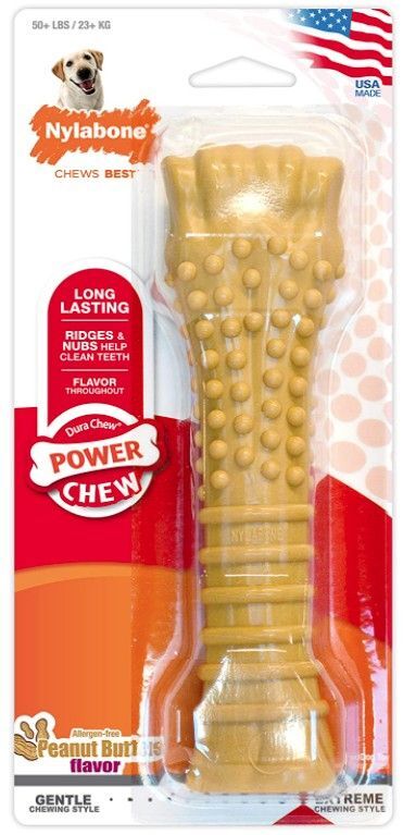 Dog, Nylabone Dura Chew Souper Bone - Peanut Butter Flavor (7.75" )