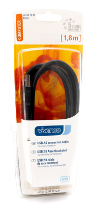 Vivanco Mini USB 2.0 Kabel USB A-Stecker > USB Mini B Stecker 1,8m Ladekabel 568