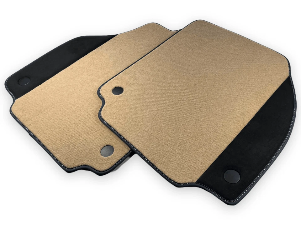 Alfombrillas beige para Ferrari 488 Spider alfombras a medida con cuero Alcántara Foto 3 de 3