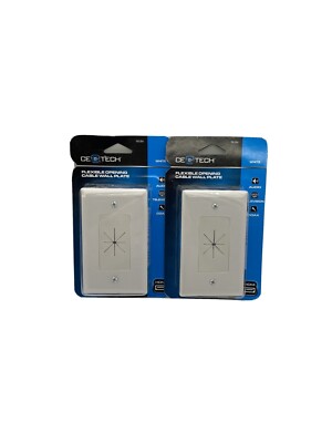 CE Tech Commercial Electric Flexible Opening Cable Wall Plate in White 